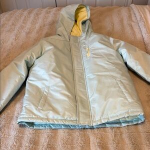 George Light Blue Ski Jacket with Yellow Lining